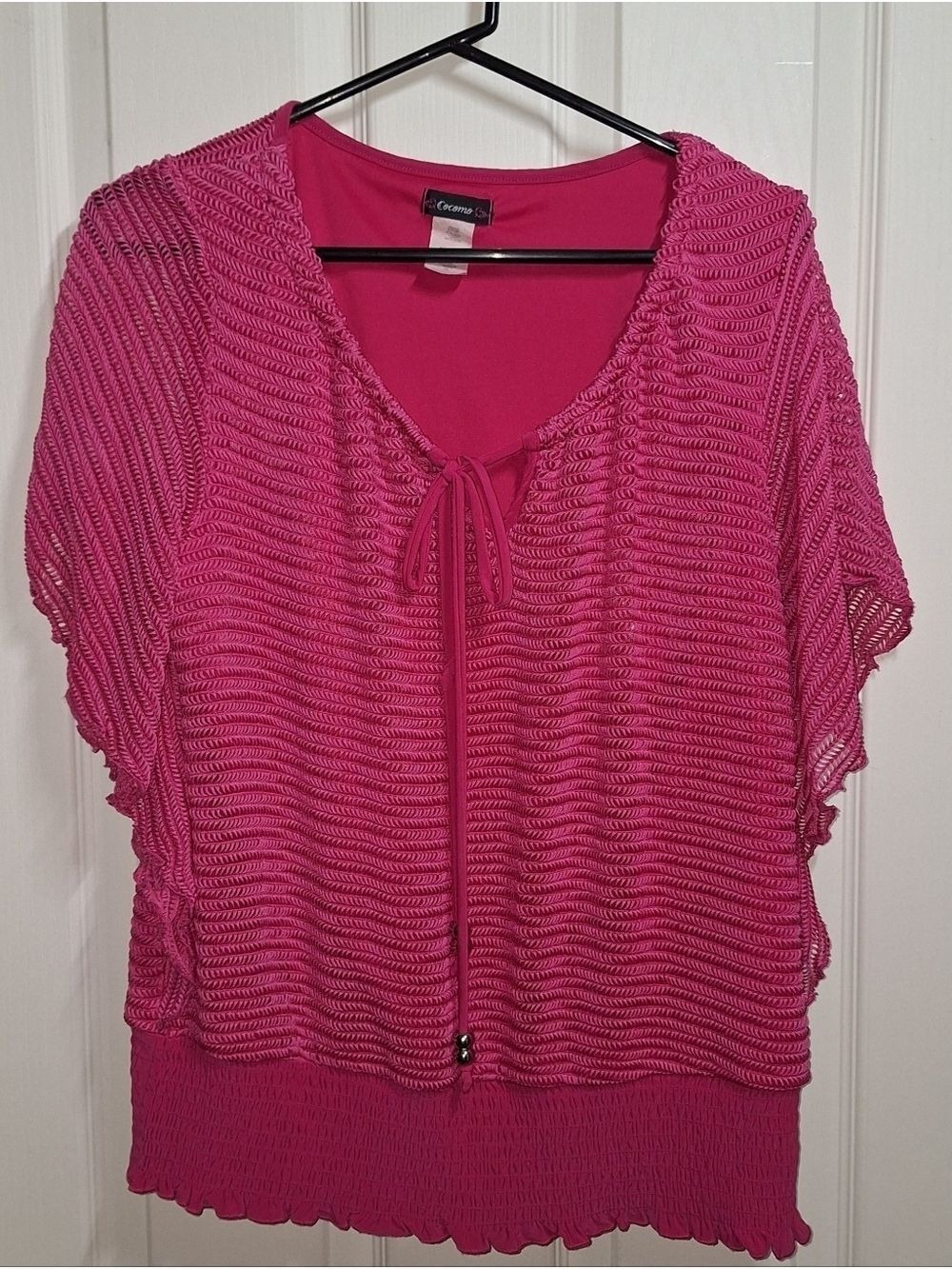 Cocomo Pink Blouse Tie Detail Extra Large Vintage